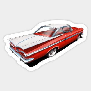 1959 Chevrolet Impala in Roman Red and White Sticker